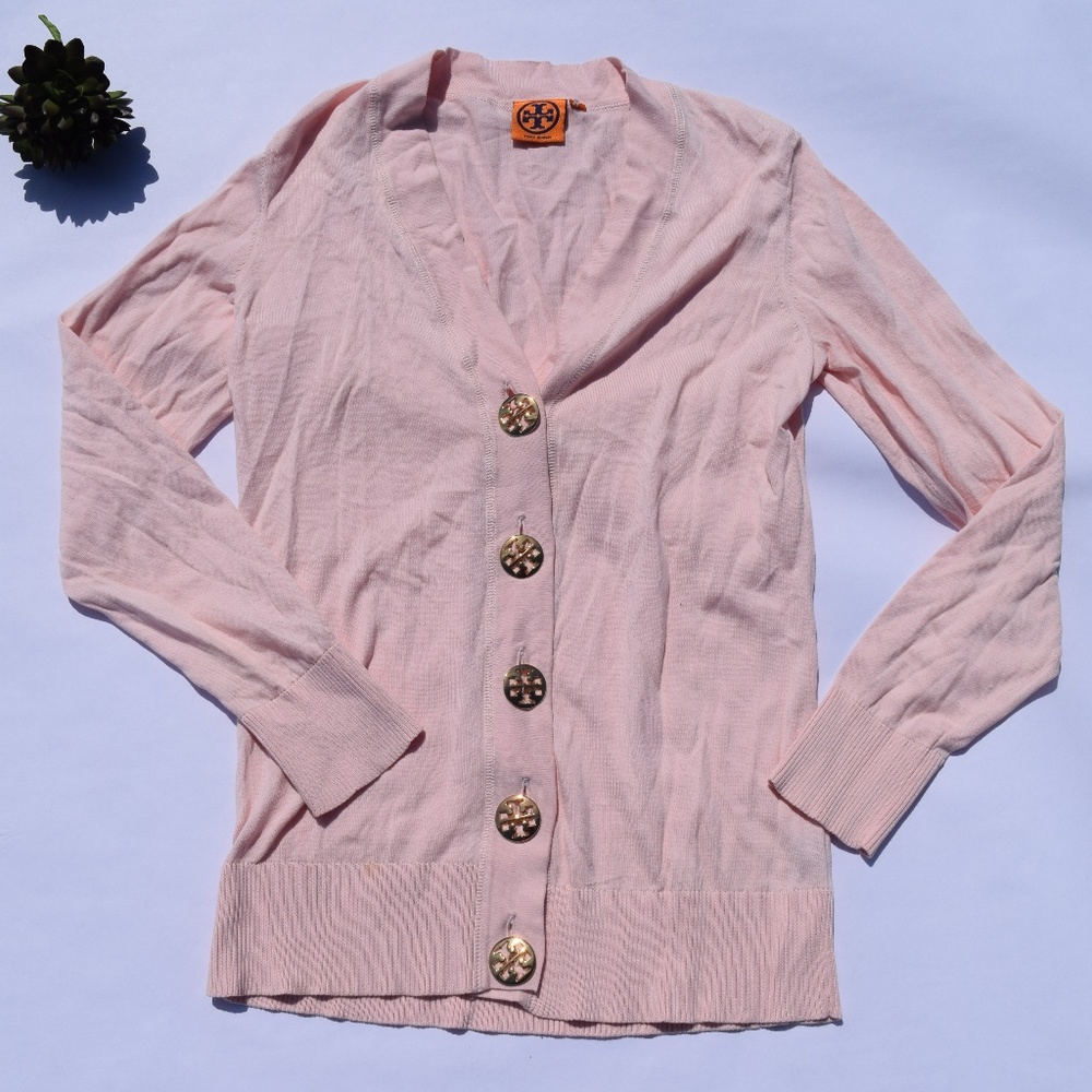 Tory Burch Oversized Cardigan with Logo Buttons - Picture 2 of 8